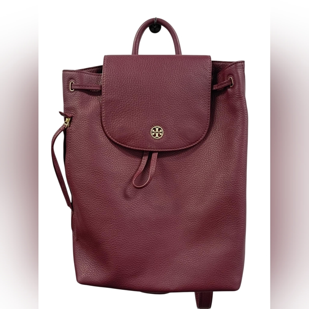 Tory Burch Brody Leather Backpack (Deep Berry) NEW - Picture 4 of 16